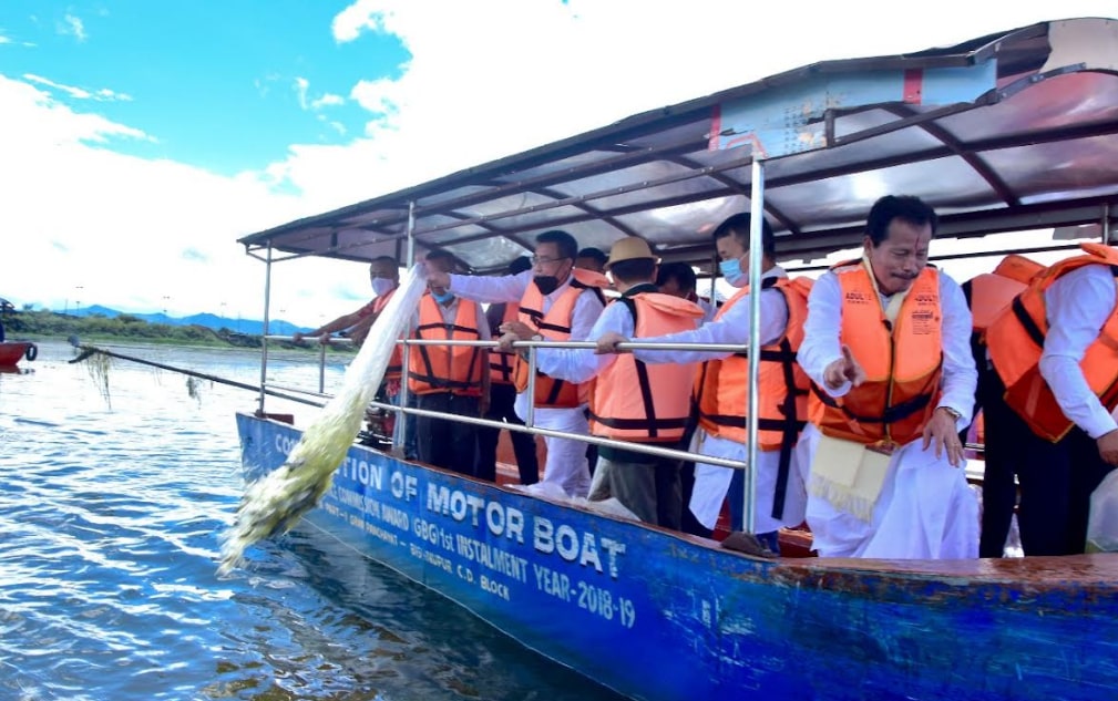 Fishery Minister Releases Over 4 Lakh Fish Fingerlings Into Loktak Lake