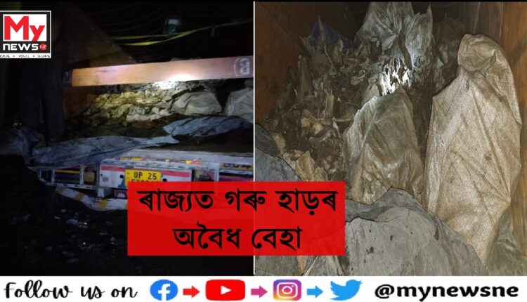মাৰ্ঘেৰিটাত জব্দ গৰু হাড় ভৰ্তি ট্ৰাক