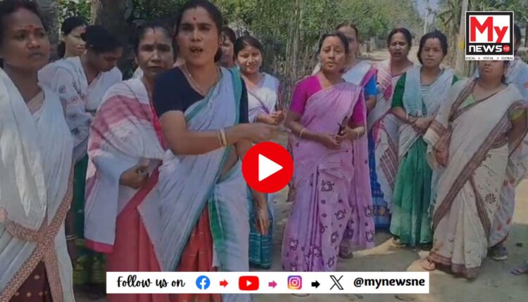 ইবাৰ টীয়কৰ ন-হাট চাপানিত অৰুণোদয় আঁচনি বিচাৰি শ শ মহিলাৰ প্ৰতিবাদ