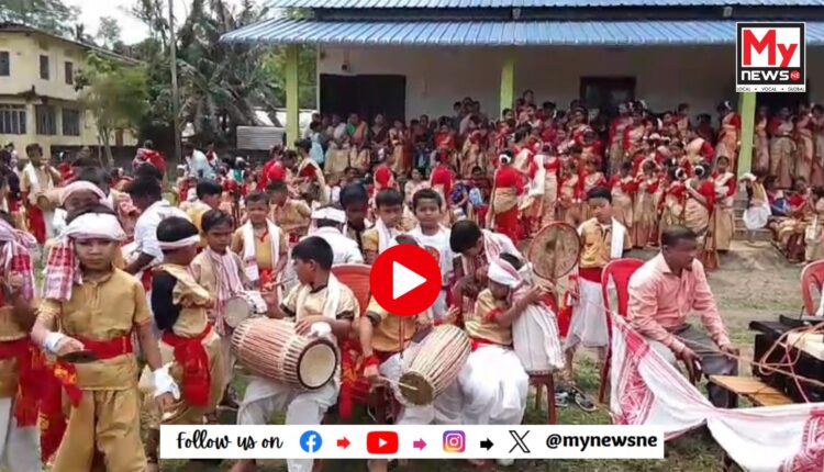 পূব যোৰহাটৰ অগ্ৰনী শিক্ষানুষ্ঠান বাল্য নিকেতন কাকজানত বিহুৰ উদযাপন