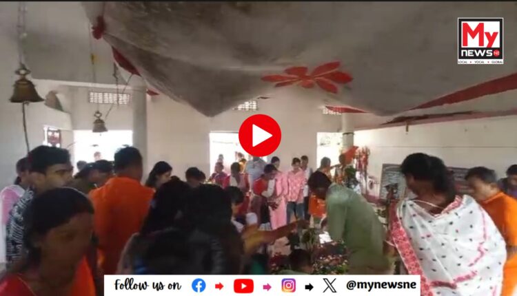 শাওনৰ অন্তিমটো সোমবাৰত নন্দেশ্বৰপীঠটো ভক্তৰ লানি নিচিগা ভিৰ
