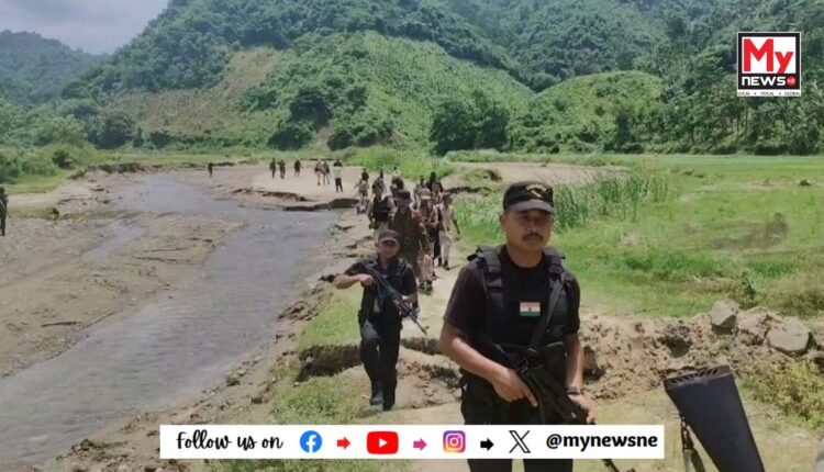নেঘেৰিবিলত উপস্থিত অসম আৰক্ষীৰ বৃহৎ দল